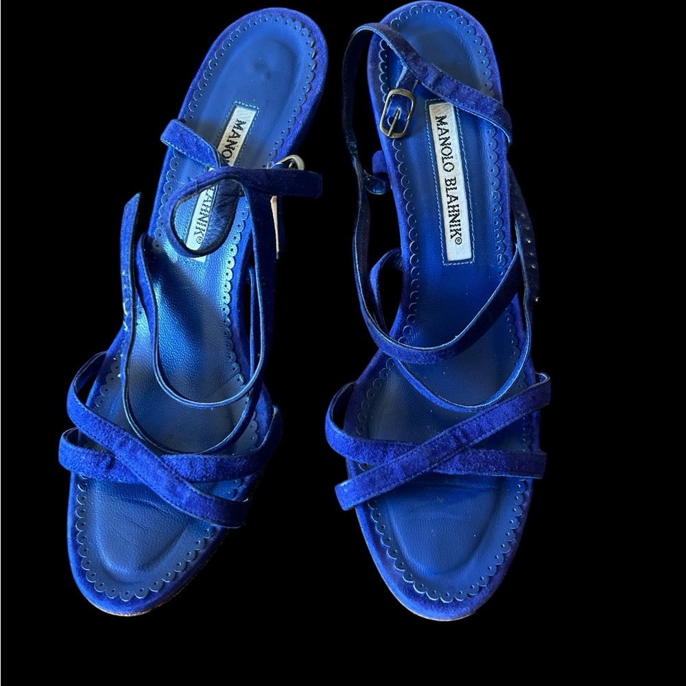 Manolo Blahnik Vibrant Blue Sandals